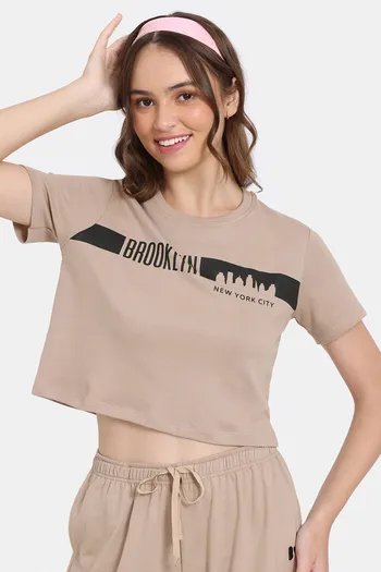 Buy Rosaline Crop Length Loungewear Top - Light Taupe